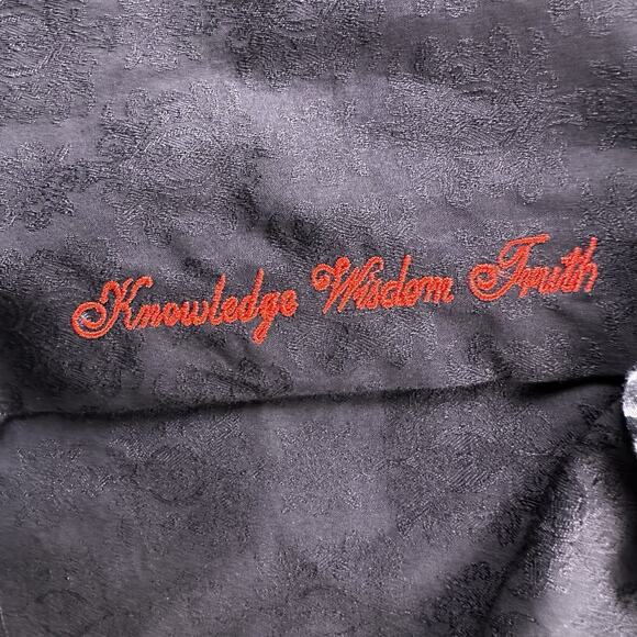 Robert Graham Knowledge Wisdom Truth Men Black Textured Button Up Shirt Sz XL - Picture 8 of 16